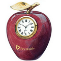 Marble Apple Clock with Gold Leaf